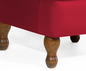 Poltrona da Vovó Lucy Decorativa Luxo Suede Vermelho