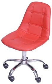 Cadeira Eames Botone Vermelho com Base Rodizio - 54688 Sun House