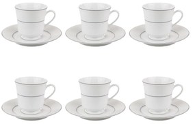 Estojo Com 6 Xícaras Chá Com Pires Porcelana Schmidt - Dec. Martha 2309