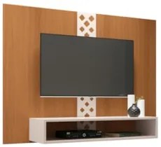 Painel TV 47 Pol 120cm Suspenso com Nicho Form Off/Cinamomo - HB Móvei