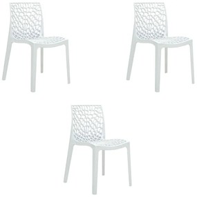 Kit 3 Cadeiras Decorativas Sala e Cozinha Cruzzer (PP) Branca G56 - Gran Belo