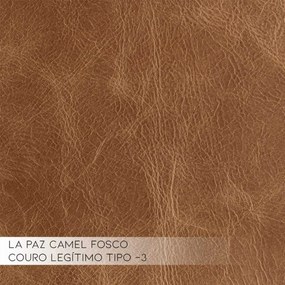 Sofá 4 Lugares Sala de Estar Pés Madeira 280cm com USB Minsque Couro Camel - Gran Belo