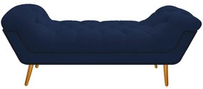 Calçadeira Estofada Veneza 140 cm Casal Suede Azul Marinho - ADJ Decor