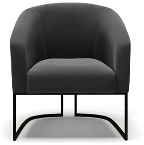 Poltrona Decorativa Industrial Preto Kit 2 Stella Suede Preto D03 - D'Rossi