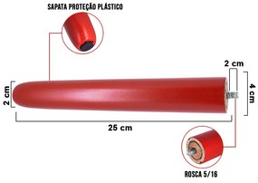 Pé Palito Vermelho 25 cm - D'Rossi