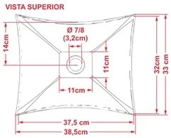 Cuba Pia de Apoio para Banheiro Retangular Luxo 38 C08 Rosa - Mpozenat