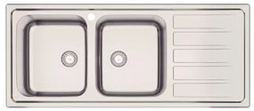 Cuba de Sobrepor Tramontina Marea Deep 2C 34 Plus 116 x 50 cm em Aço Inox Acetinado