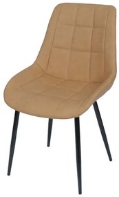 Cadeira Lounge Courino Caramelo com Costura Quadriculada - 50020 Sun House