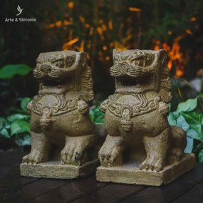 Esculturas Leões Fu Budista 30cm