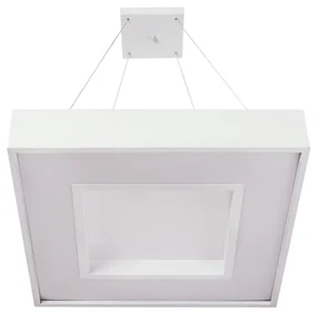 Pendente Meg 48X48Cm Led 36,8W Bivolt / Base Fechada | Usina 19031/48 (MT-M Mate Metálico, 4000k)