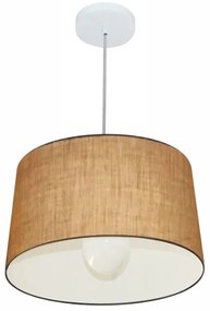 Lustre Pendente Cone Vivare Md-4241 Cúpula em Tecido 30/45x40cm - Bivolt