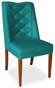 Kit 8 Cadeiras de Jantar Micheli Suede Azul Tiffany