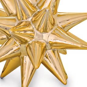 Enfeite Decorativo Ouriço em Cerâmica para Mesa Dourado 15 cm M02 - D'Rossi