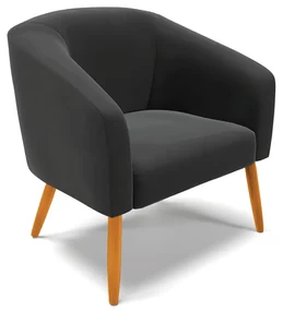 Poltrona Decorativa Pé Palito Castanho Stella Veludo D03 - D'Rossi - Preto