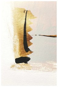 Quadro Decorativo Abstrato Canvas Barco Dourado e Preto - CZ 44041