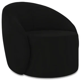 Poltrona Decorativa Orgânica Lua Veludo Preto D03 - D'Rossi
