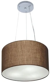 Lustre Pendente Cilíndrico Vivare Md-4182 Cúpula em Tecido 40x25cm - Bivolt