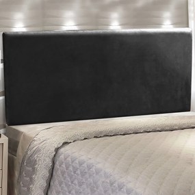 Cabeceira Painel Clean para Cama Box Queen 160 cm Suede - D'Rossi - Preto