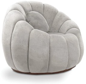 Poltrona Decorativa Orgânica Giratória Cloud Bouclê E03 - D'Rossi - Cinza claro