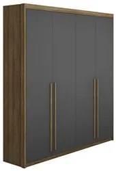 Guarda Roupa Solteiro 4 Portas 183cm Dubai Nature/Alasca     - VLR MÓV