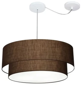 Lustre Pendente Cilíndrico Com Desvio Café MJ-4367 Para Mesa de Jantar e Estar