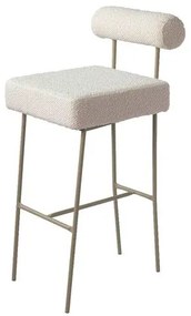 Banqueta Alta Rolinho Bouclé Aço Taupe 96cm - 73852 Sun House