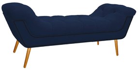 Calçadeira Estofada Veneza 160 cm Queen Size Suede Azul Marinho - ADJ Decor
