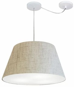 Lustre Pendente Cone Com Desvio de Centro Vivare Md-4283 Cúpula em Tecido 35x50cm - Bivolt