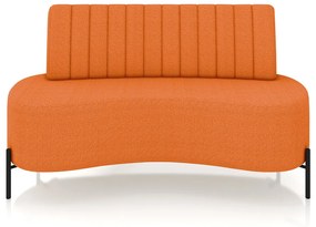 Sofá Living Decorativo 2 Lugares 1,60M Katara Pés de Ferro Bouclê Terracota G33 - Gran Belo