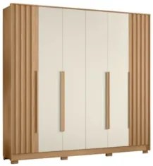 Guarda Roupa Casal 237cm 6 Portas Vinna A02 Off/Freijó - Mpozenato