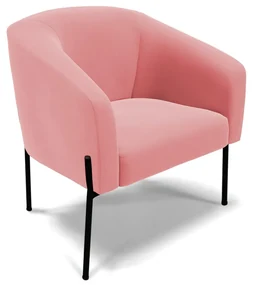 Poltrona Decorativa Pé de Ferro Preto Stella Suede D03 - D'Rossi - Rose