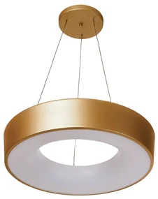 Pendente Dândi Ø53X09Cm Led 30,5W Bivolt / Redondo Base Vazada | Usina... (ORN-M - Ouro Novo Metálico, 3000k)
