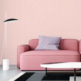 Papel de Parede Geométrico Rosa e Branco 0.52m x 3.00m