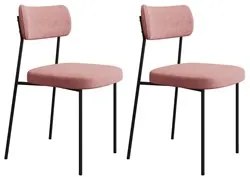 Kit 2 Cadeiras Estofadas Milli Veludo 402 F02 Rosa - Mpozenato