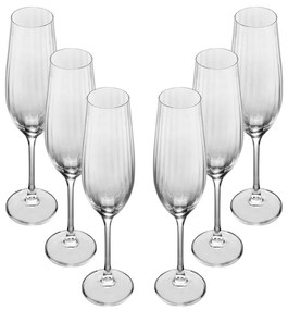 Conjunto 6 Taça De Champagne 260Ml Cristal Ecologico Columba  Optic - Wolff