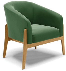 Cadeira Sala de Jantar Base de Madeira Stella Suede D03 - D'Rossi - Verde