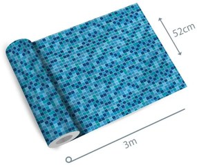 Papel de parede adesivo pastilha azul e verde