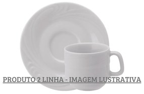 Xicara Chá Com Pires 200Ml Porcelana Schmidt - Mod. Waves 2° Linha