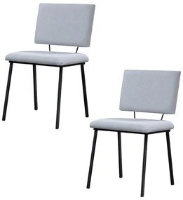 Kit 2 Cadeiras Decorativas Sala de Jantar Fennel Linho Gelo G17 - Gran Belo