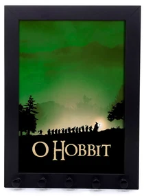 Porta Chaves Moldura 5 Ganchos O Hobbit Senhor dos Anéis - Preto