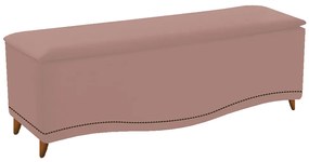 Calçadeira Estofada Yasmim 90 cm Solteiro Suede Rosê - ADJ Decor