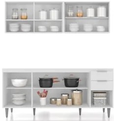Armário de Cozinha CP01 Para Pia 180cm Pérola Z34 Branco    - Mpozenat