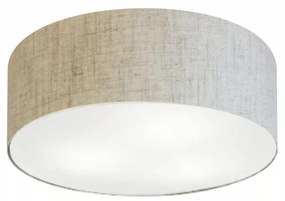 Plafon Cilíndrico Md-3046 Cúpula em Tecido 35x12cm Rústico Bege - Bivolt