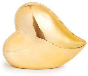 Enfeite Decorativo "Coração" Dourado em Cerâmica 11x14 cm - D'Rossi