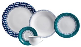 Aparelho De Jantar 30 Peças Porcelana Schmidt - Dec. Itacaré 2400