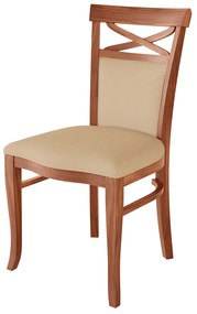Cadeira Decorativa Sala de Jantar Minos Madeira Maciça com Puxador Poliéster Creme G42 - Gran Belo
