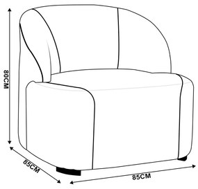 Poltrona Decorativa Orgânica kit 2 Diully Bouclê E03 - D'Rossi - Marrom
