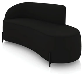 Sofá 3 Lugares Orgânico 180cm Pé Ferro Preto Morgan Veludo D03 - D'Rossi - Preto
