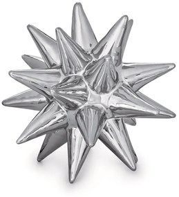 Enfeite Decorativo "Ouriço" em Cerâmica Prata 15x16 cm - D'Rossi