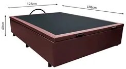 Base Box Baú para Cama Viúva 128x188cm Liz S05 Sintético Marrom - Mpoz